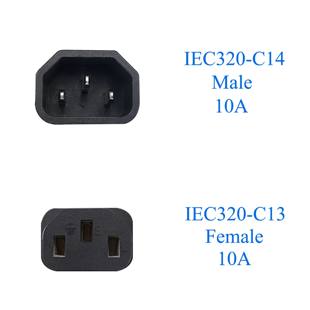 Jorinдо 0 3 м/1 фут IEC320 C14 к C13 Адаптерный кабель pulg pin розетки разделитель сетевой шнур