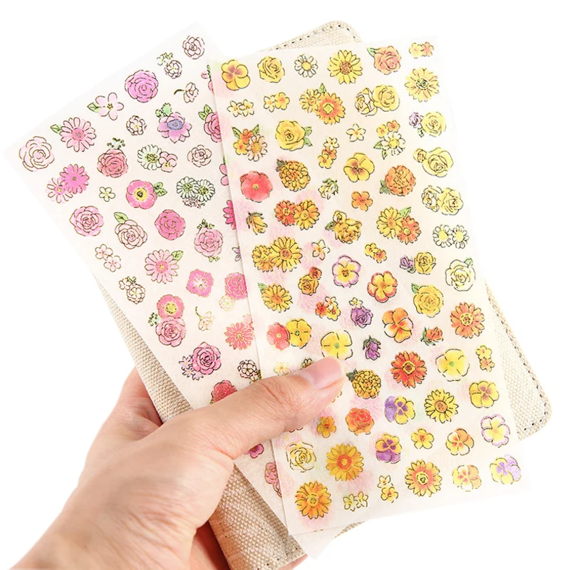 

6pcs/lot Cartoon Hundred Flowers Blossom Decoration Stationery Stickers Diary Sticker Scrapbook