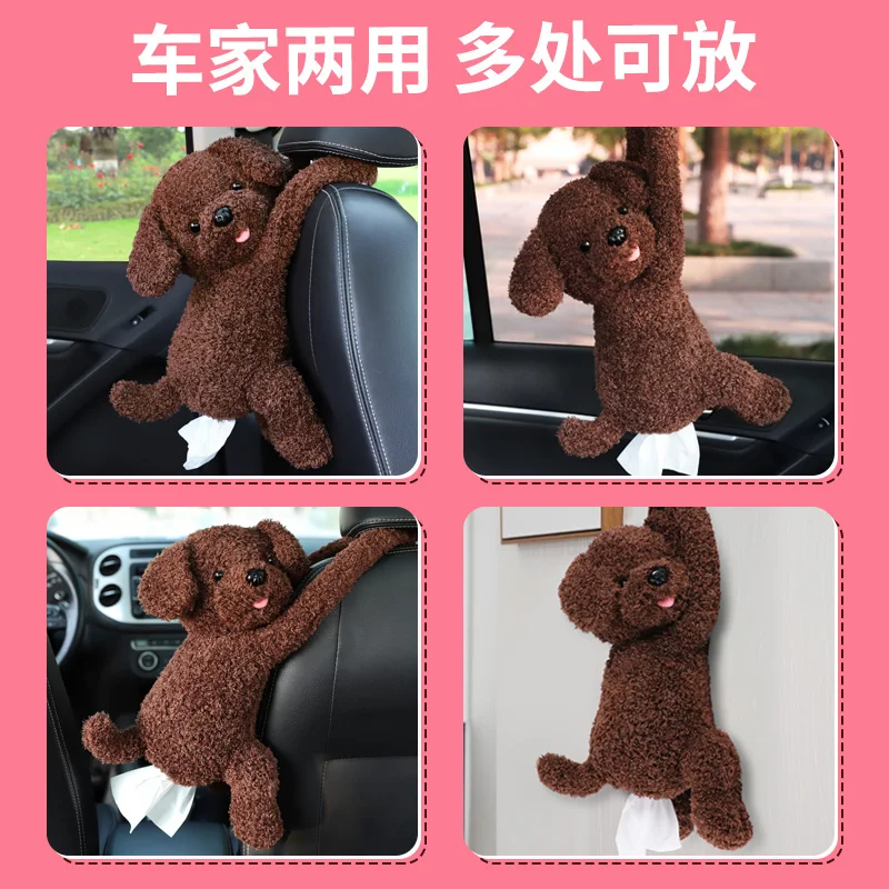 

Cute Cartoon Car Tissue Box Creative Lovely Rabbit Short Plush Tissue Box Holder for Car Armrest Box Car Seat Tissue Box