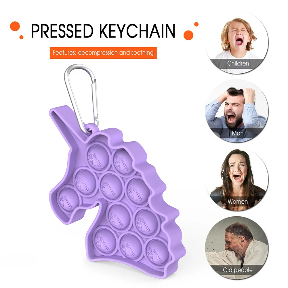

Mini Push Bubble Sensory Toy Keychain Autism Squishy Stress Reliever Toys for Adult Kids Relief Funny Fidget Toys