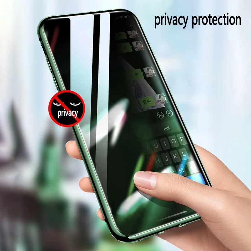 Магнитный чехол из закаленного стекла для iPhone 11 pro MAX XR X магнитный металлический