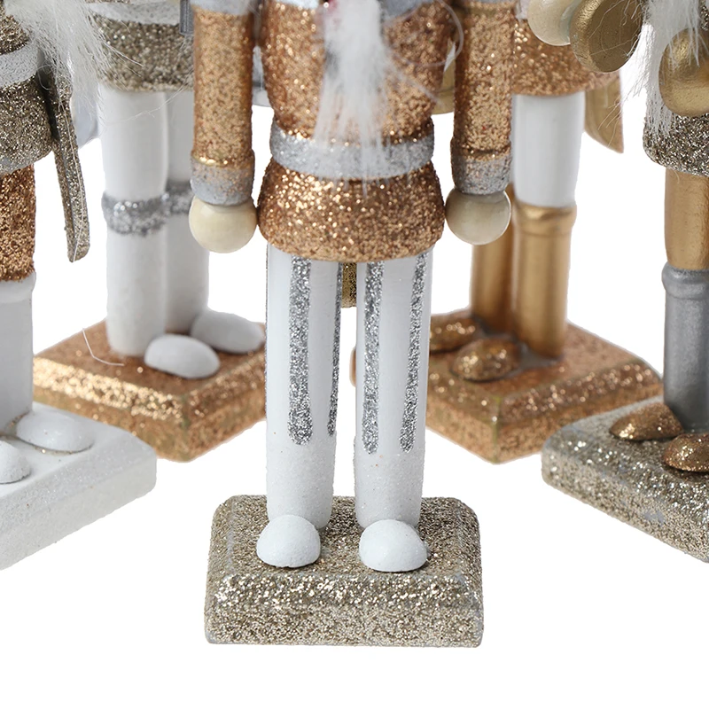

1/5Pcs12cm Wooden Nutcracker Solider Figure Model Puppet Doll Handcraft for Kids