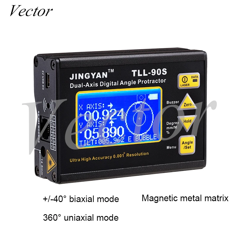 

High Precision 0.005 Laser Electronic Level TLL-90S Digital Display Biaxial Inclinometer Mini Angle Meter