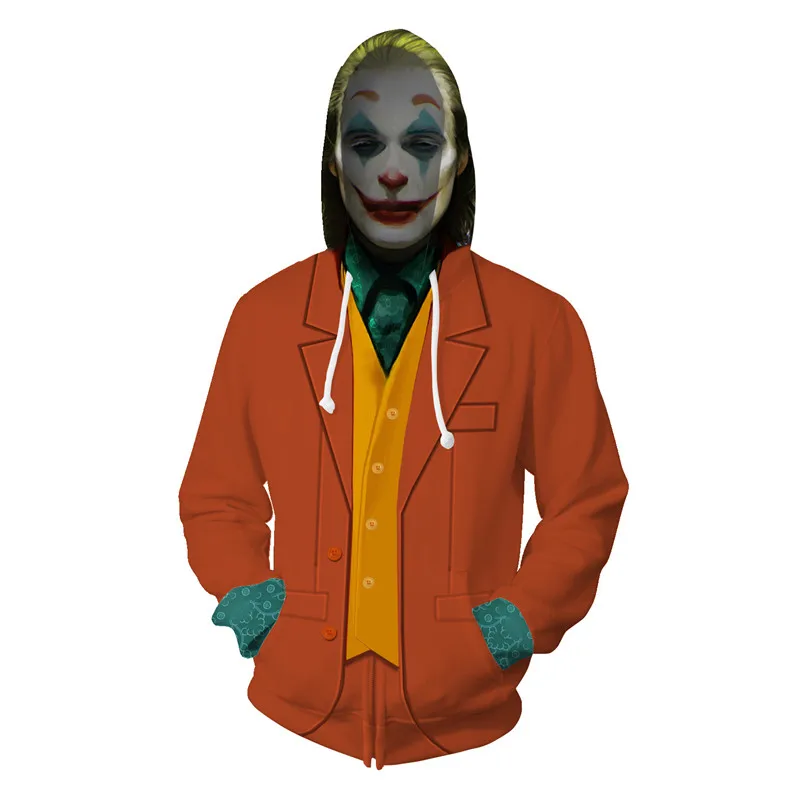 2 Pennywise Hoodie Sweatshirt Movie Joker Cosplay Costume Batman Clown Hoodie Jacket Coats Men Women Top - Цвет: 2