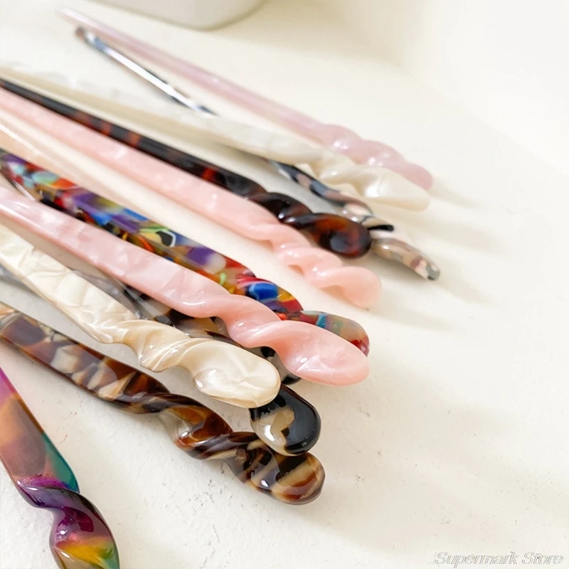 

Vintage Hair Sticks Acetate Leopard Print Chopsticks Hairpin Female Bun Holder Chingnon Pin Hair Jewelry Style M24 21 Dropship