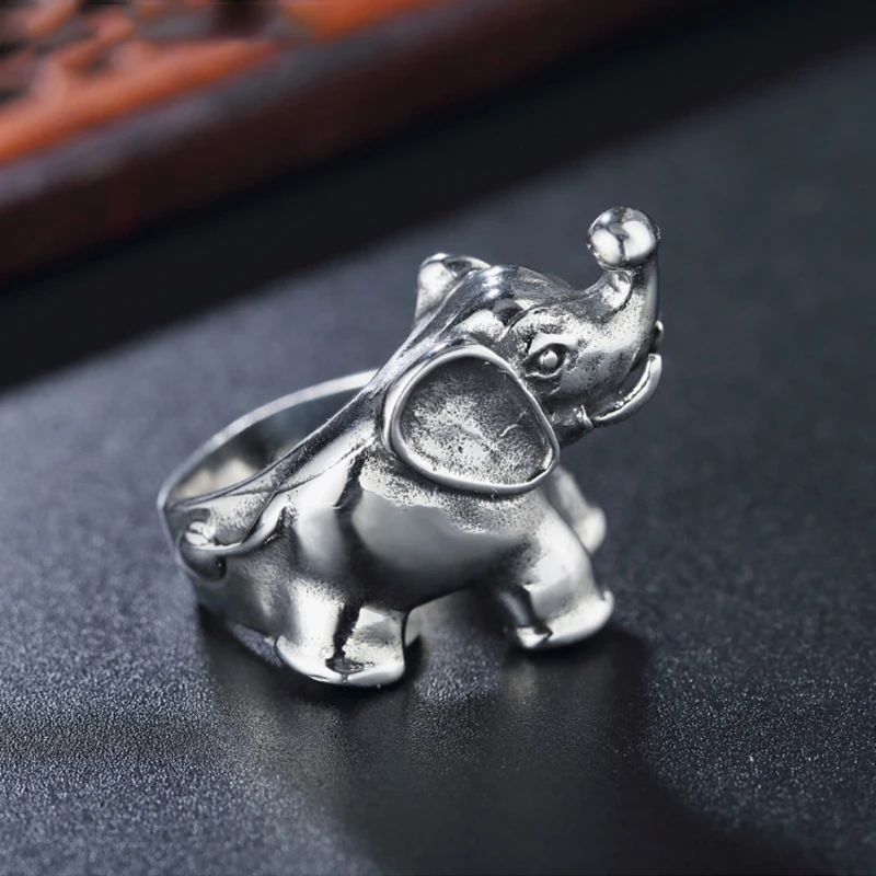 Преувеличенные личности 316L из нержавеющей стали серебряные кольца со слонами