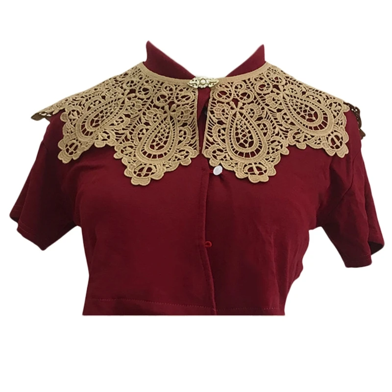 

Women Sweet Ruffles False Collar Lolita Plaid Polka Dot Necklace Shawl Capelet Women Sweet Ruffles False Collar Plaid Polka Dot