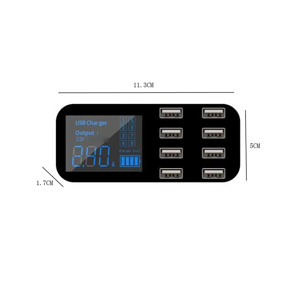 

9 портов USB Автомобильное зарядное устройство светодиодный дисплей зарядный адаптер питания для Мобильный телефон планшет GPS