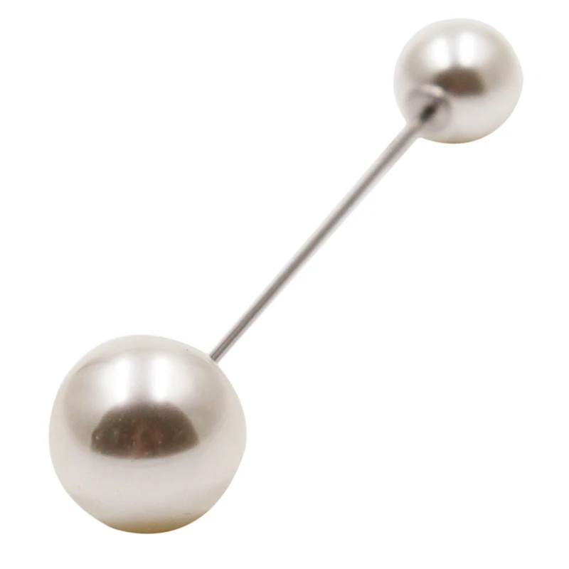 Корейская мода простая жемчужная брошь с двойной головкой булавка на лацкане