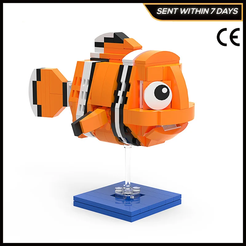 

MOC Sea World Anime Fish Series Finding Nemoed Clownfish Animal Building Blocks Model Bricks Decoration Toys For Children Gifts