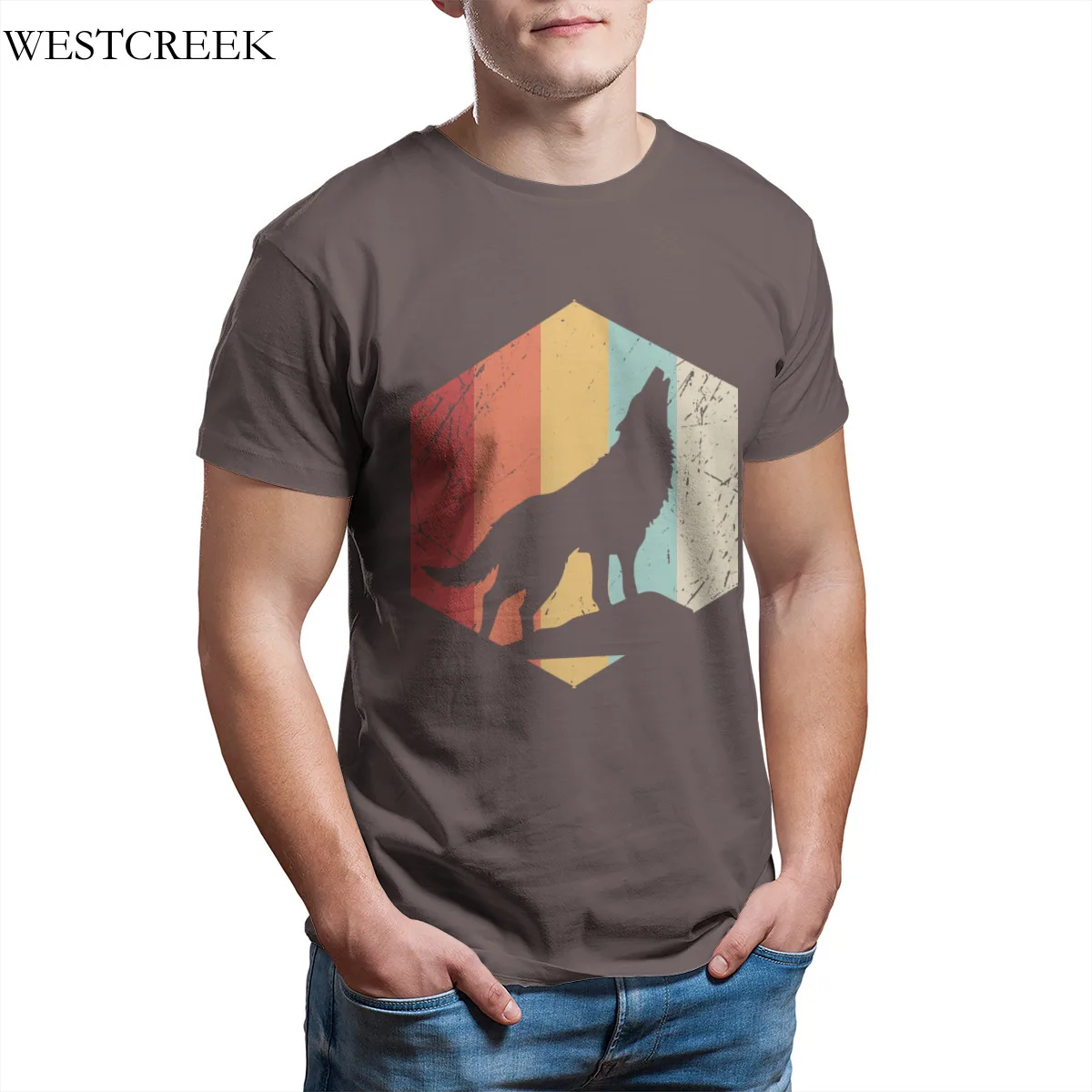 

Wholesale Men's T-Shirt Wolf Retro Distressed Groot Kawaii Hip-Hop Groot Clothing 34658