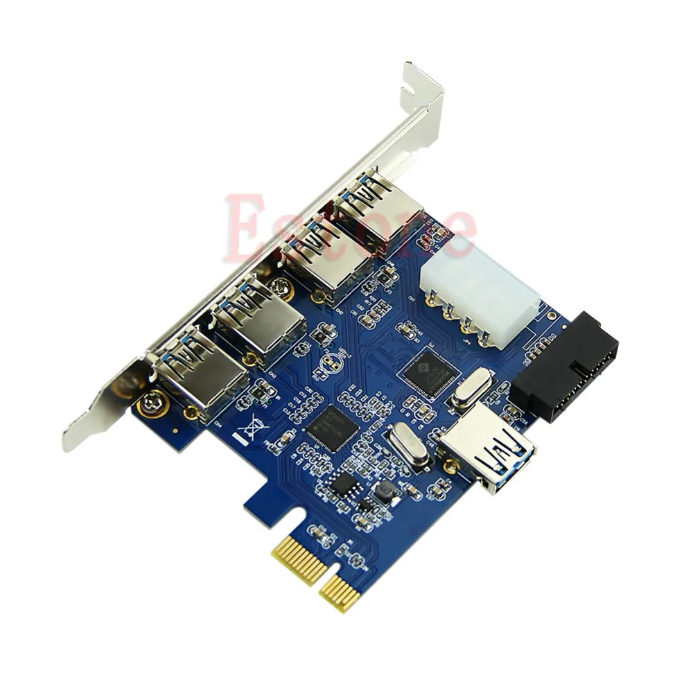 5 портов PCI E Express карта к USB 3 0 + 19 Pin разъем 4 адаптер для Win7/8|Платы расширения| |
