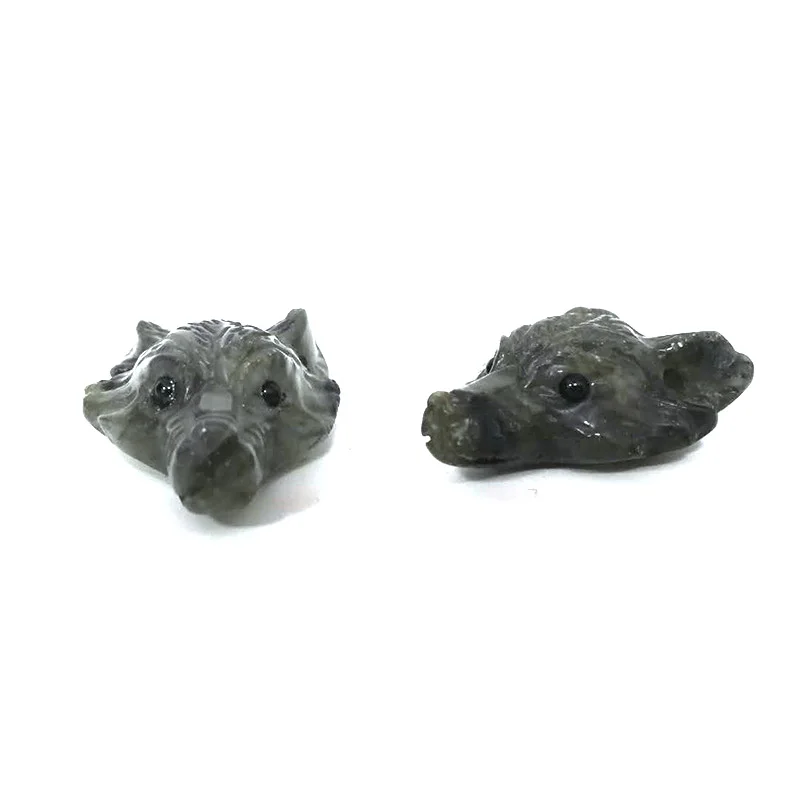 Натуральный кристалл подвеска в виде волчьей головы Рейки Исцеление резные