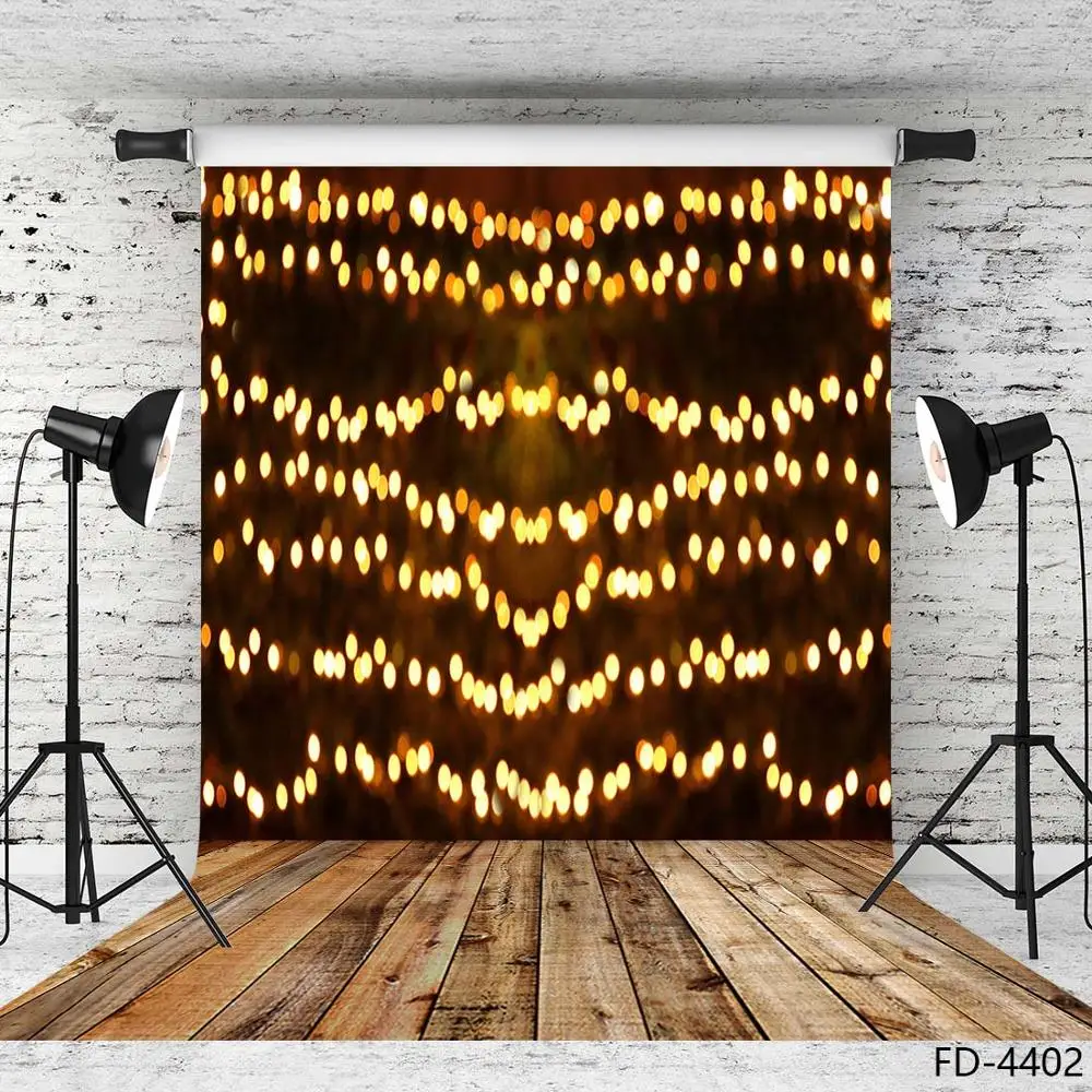 Блестящий струнный светильник блестящий боке настенный деревянный пол фон для