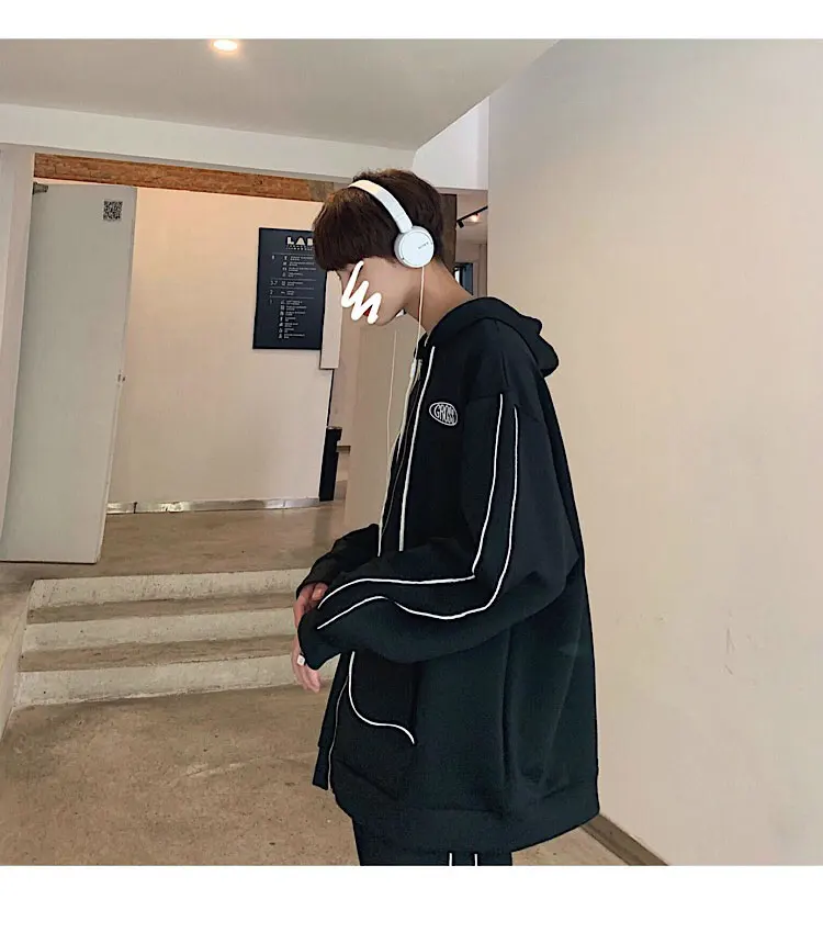 LAPPSTER Tracksuit мужской спортивный костюм осень мужские модные брюки комплект из двух предметов Мужской боковой полосатый Бомбер куртка пальто