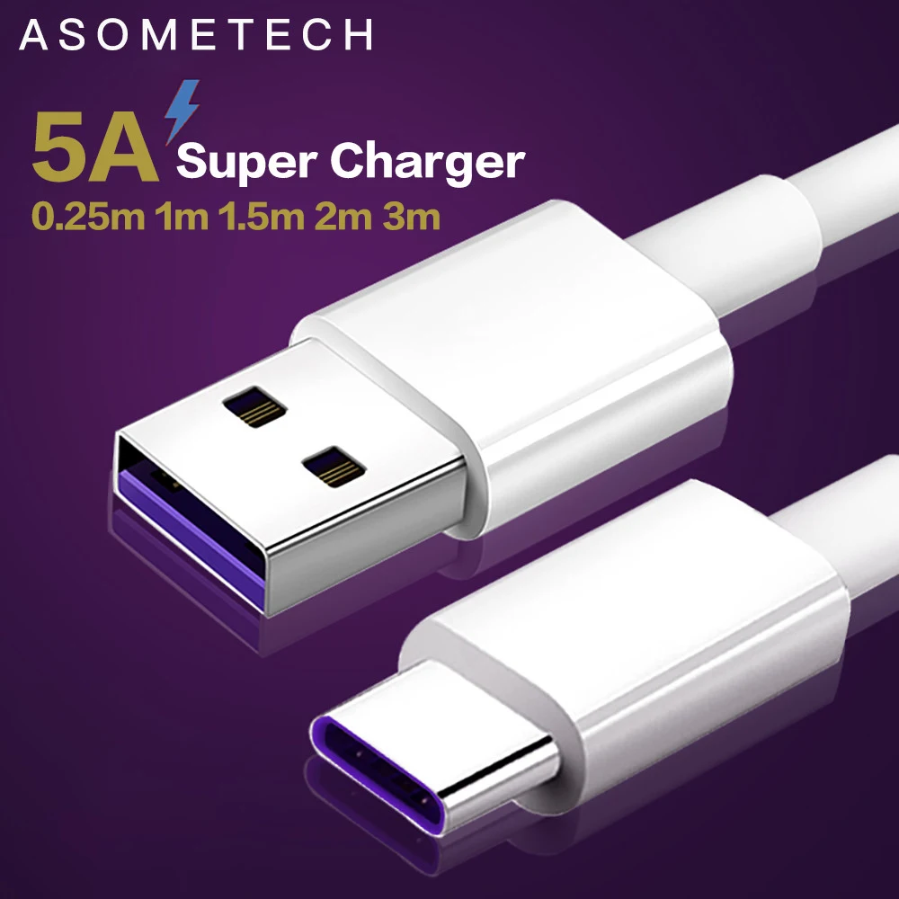 5А быстрая зарядка USB C кабель для Huawei Samsung Quick Charge FPC QC4.0 QC3.0 мобильный телефон