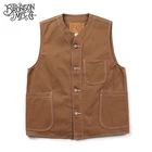 Винтаж 11 Bronson унций канвы жилет Для Мужчин's Повседневный жилет жилеты с карманами