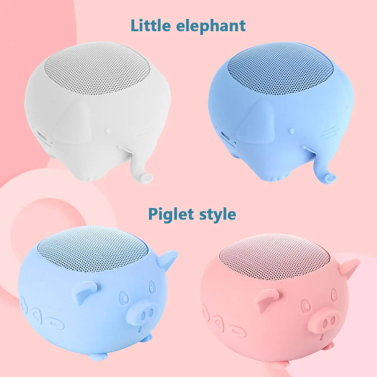 Портативный милый животный беспроводной динамик свинья слон мышь 3 Вт аудио