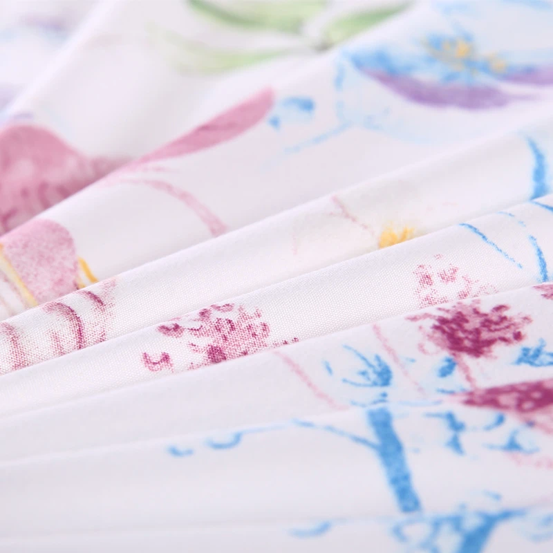 

2/3pcs Beautiful Flower Feather Wave Print Bedding Set Soft Breathable Duvet Cover Pillow Case Full Queen King Size Bedclothes