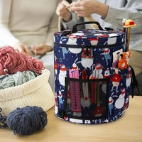large capacity yarn wool thread storage bags snowman printed sewing tools storage pouch knitting crochet supplies organizer bag