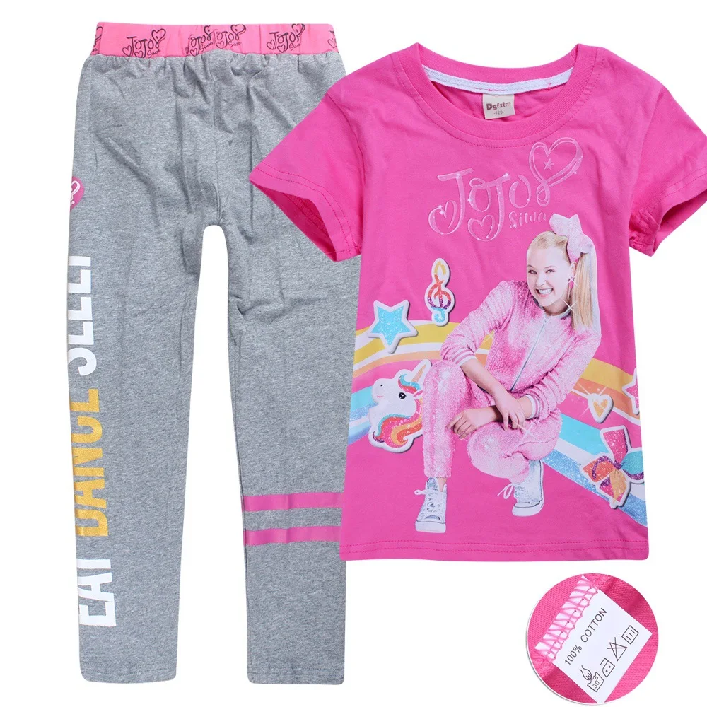 JOJO siwa блестящие для девочек хлопковая детская одежда футболка с коротким рукавом