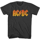 Футболка AC DC, состаренный оранжевый логотип, дымовая Футболка-средний дым