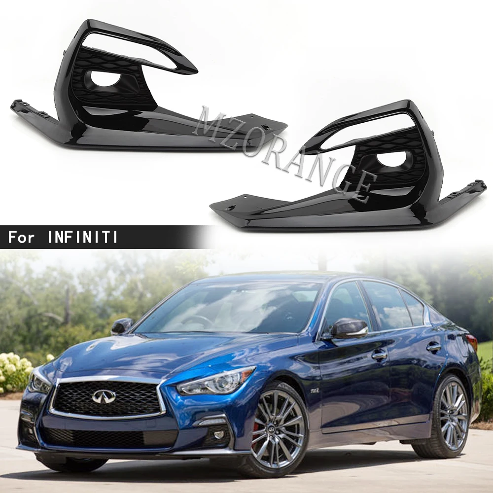 

Car Front Fog Light Lamp Cover Grill Frame Bezels for Infiniti Q50 Sport 2018 2019 2020 62256-6HJ0A Headlight Fog Lights Cover