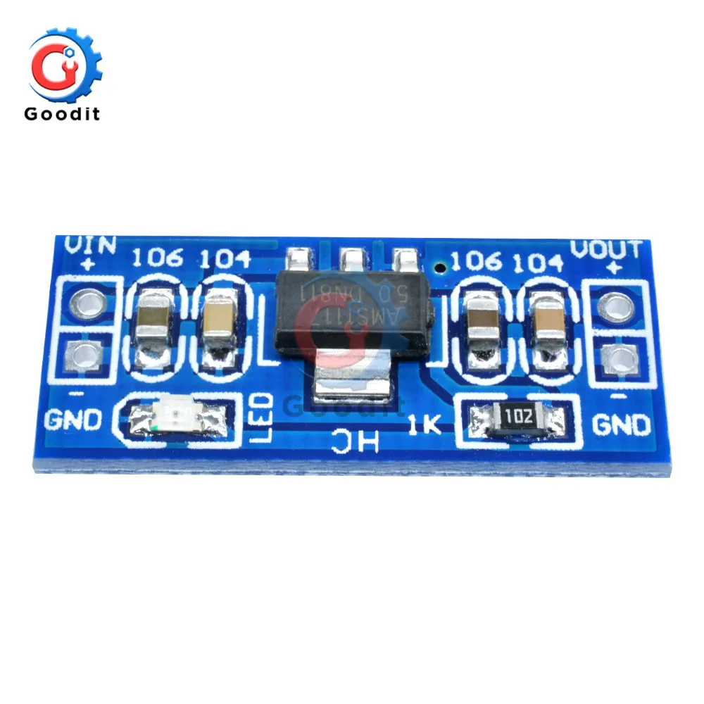 1 шт. DC-DC понижающий модуль питания AMS1117 6-12 в поворот на 5 В для Arduino Raspberry pi PCB плата