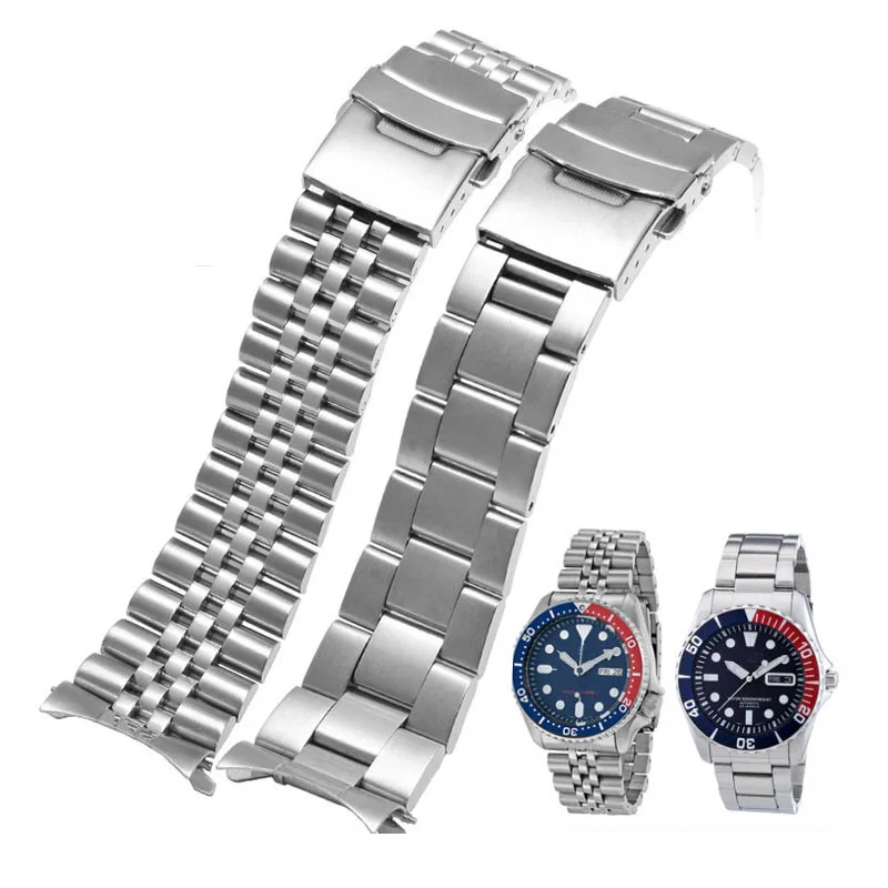 Ремешок из нержавеющей стали для часов SEIKO SKX009 007 175 173 20 22 24 мм|Ремешки часов| |