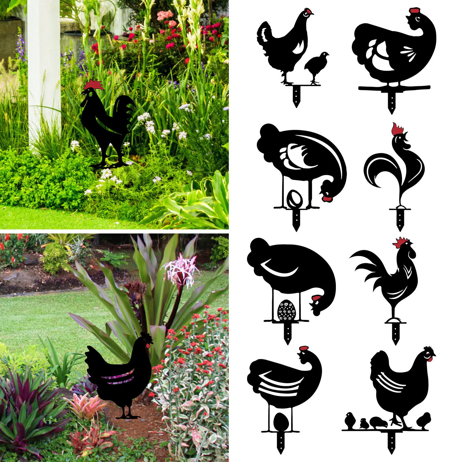 

Chicken Garden Decoration Acrylic Black Black Chicken Art Gardening Gift Yard Decor Art Creative NewInnovative Yard Art Decor