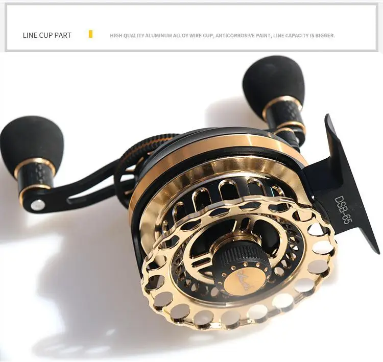 Полностью Металлическая Рыболовная катушка DSB65 для плота микро-свинцовое колесо
