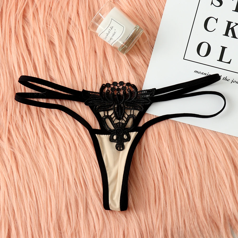 Женские сексуальные стринги с t-образной спинкой ажурные трусики-бабочка