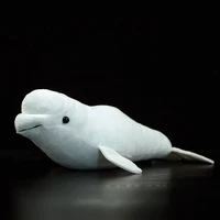 40cm length lifelike white whale stuffed toy soft real life ocean animal beluga whales plush toys gifts