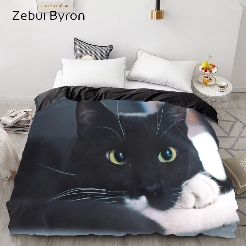 3d duvet covercomforterquiltblanket case doublequeenkingbedding custom220x240200x200animal pet lazy catdrop ship free global shipping