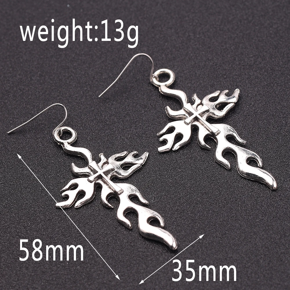 cross earrings 158 Ювелирные изделия в стиле HARAJUKU ожерелье Пламя уличная одежда аксессуары колье ожерелье s Concatena рок цепь для мужчин и Прямая поставка - Окраска металла: cross earrings 158