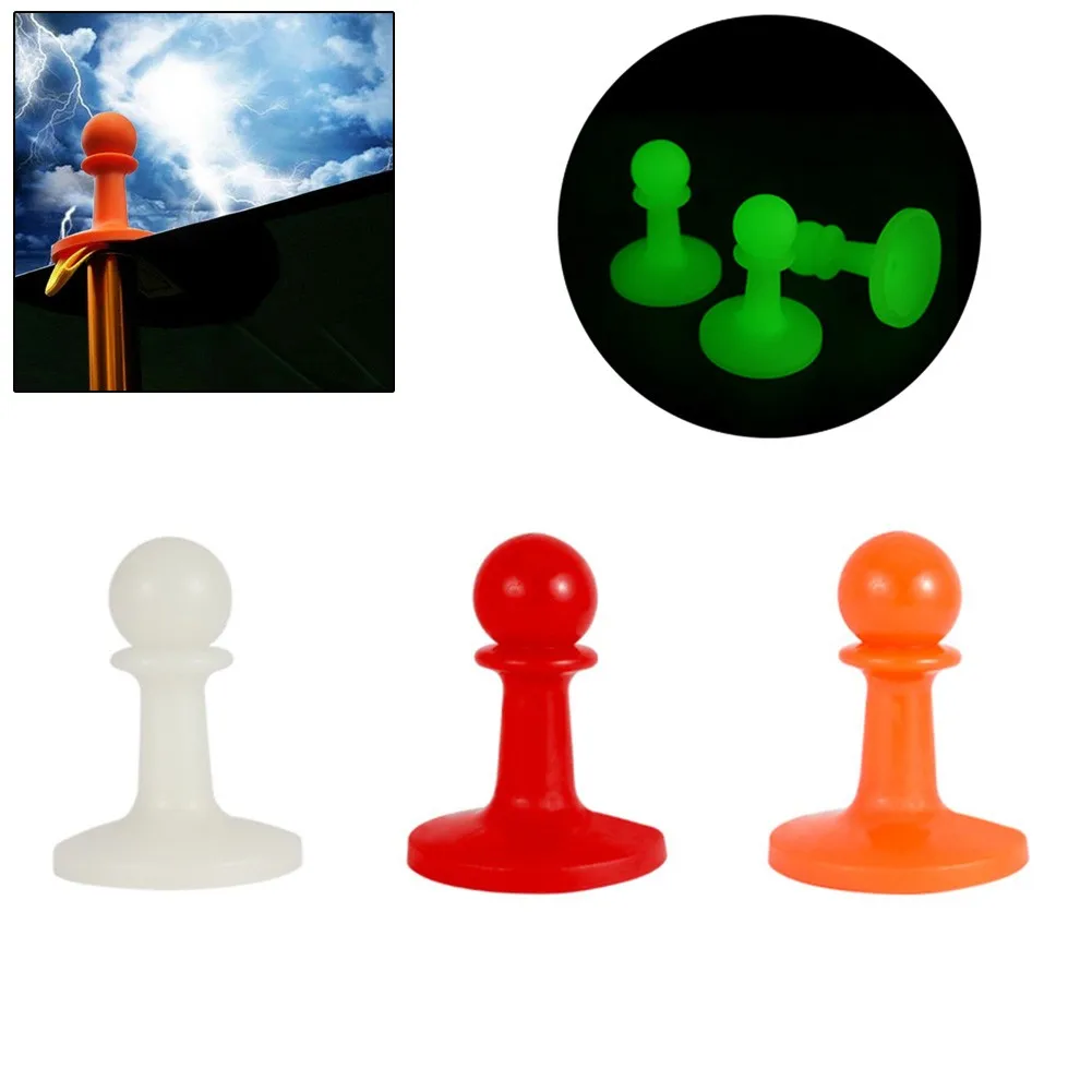 

2Pcs Lightning-Proof Cap Camping Tent Luminous Lightning-protection Hat Pole Rod Awning Canopy Cover Fixed Outdoor Tools