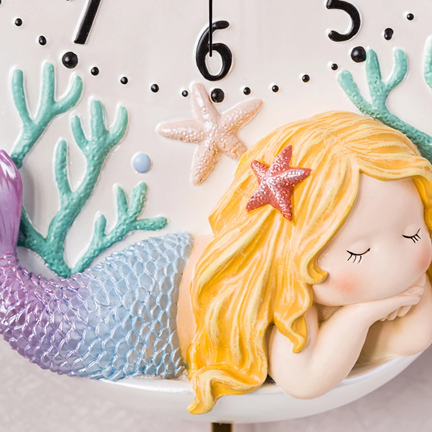 Бесплатная доставка настенные часы русалка Морской мир маятниковые ФЕЯ