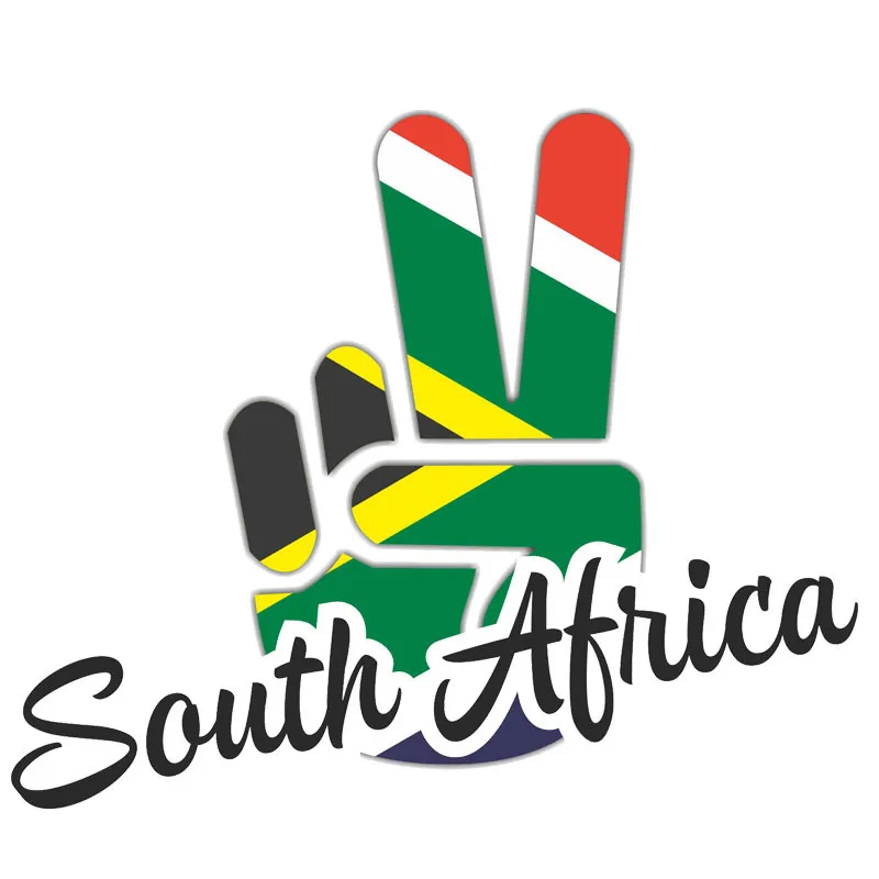 

South Africa Flag Reflective Victory Finger Car Accessories Car-Sticker Decal for Bumper Window Laptop Other Vehicle KK16*13cm