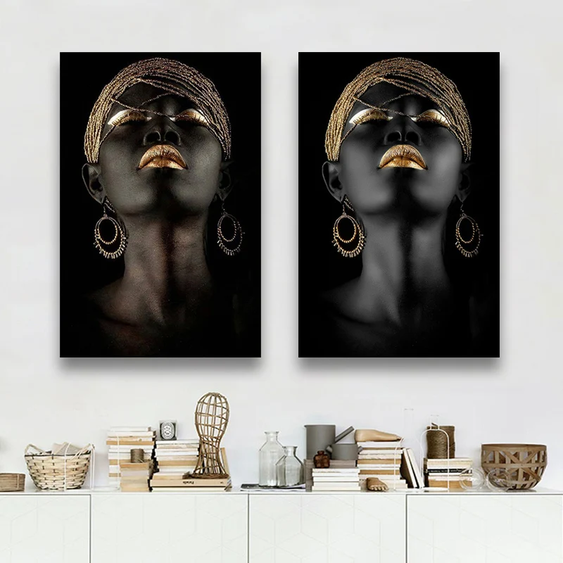 

Wall Art Picture for living room Contemplator Black African Woman Oil Painting on Canvas Posters and Prints Scandinavian