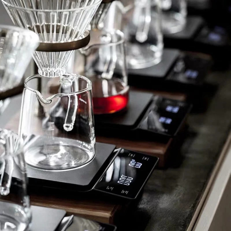 

Hand Drip Coffee Scale 0.1G/3Kg Precision Sensors Kitchen Food Scale with Timer Include Waterproof Silicone Pad