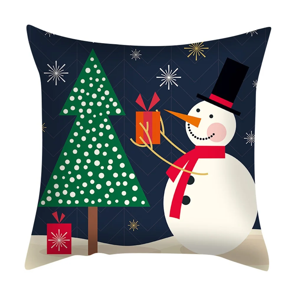 

Christmas Cushion Cover Christmas Decoration Pillowcase Sofa Cushions Elk Santa Claus 45X45cm New year Home Christmas Decoration