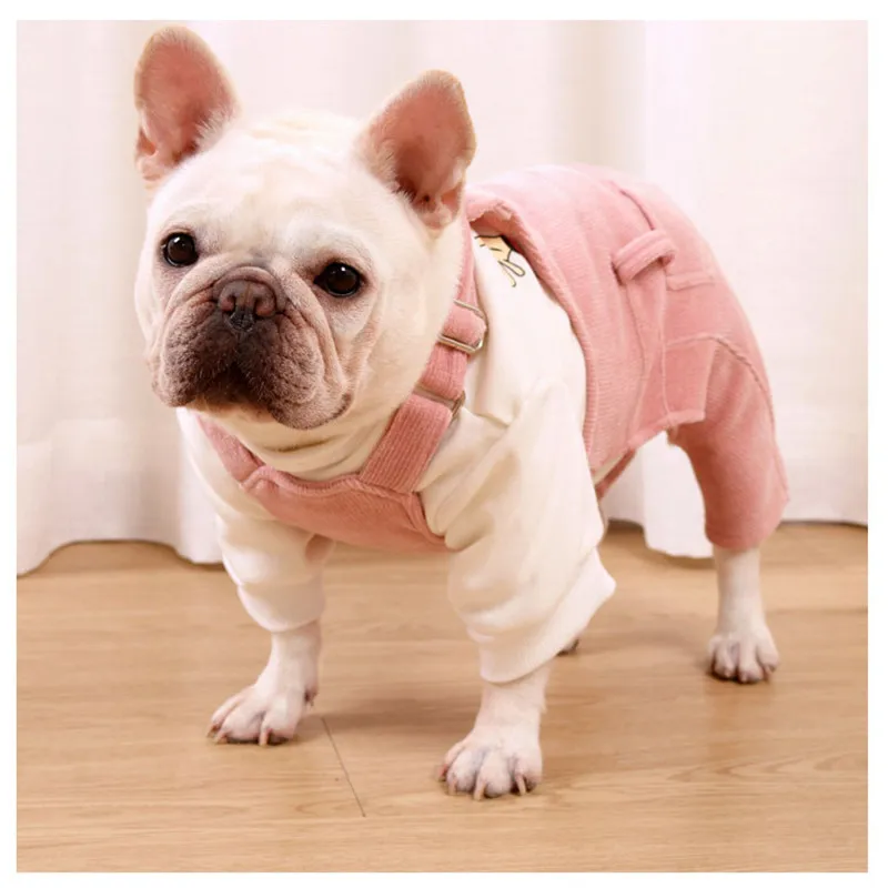 

Cute Dog Clothes for small Dog jumpers French Bulldog Autumn Winter corduroy pet Clothes Puppy overall Costume Dog Apparel