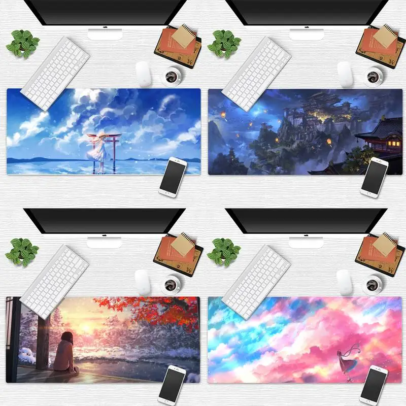 

Anime beautiful Scenery Gaming Mice Mousepad Desk Table Protect Gamer Office Work Large Mouse pad mats Non-slip Laptop Cushion