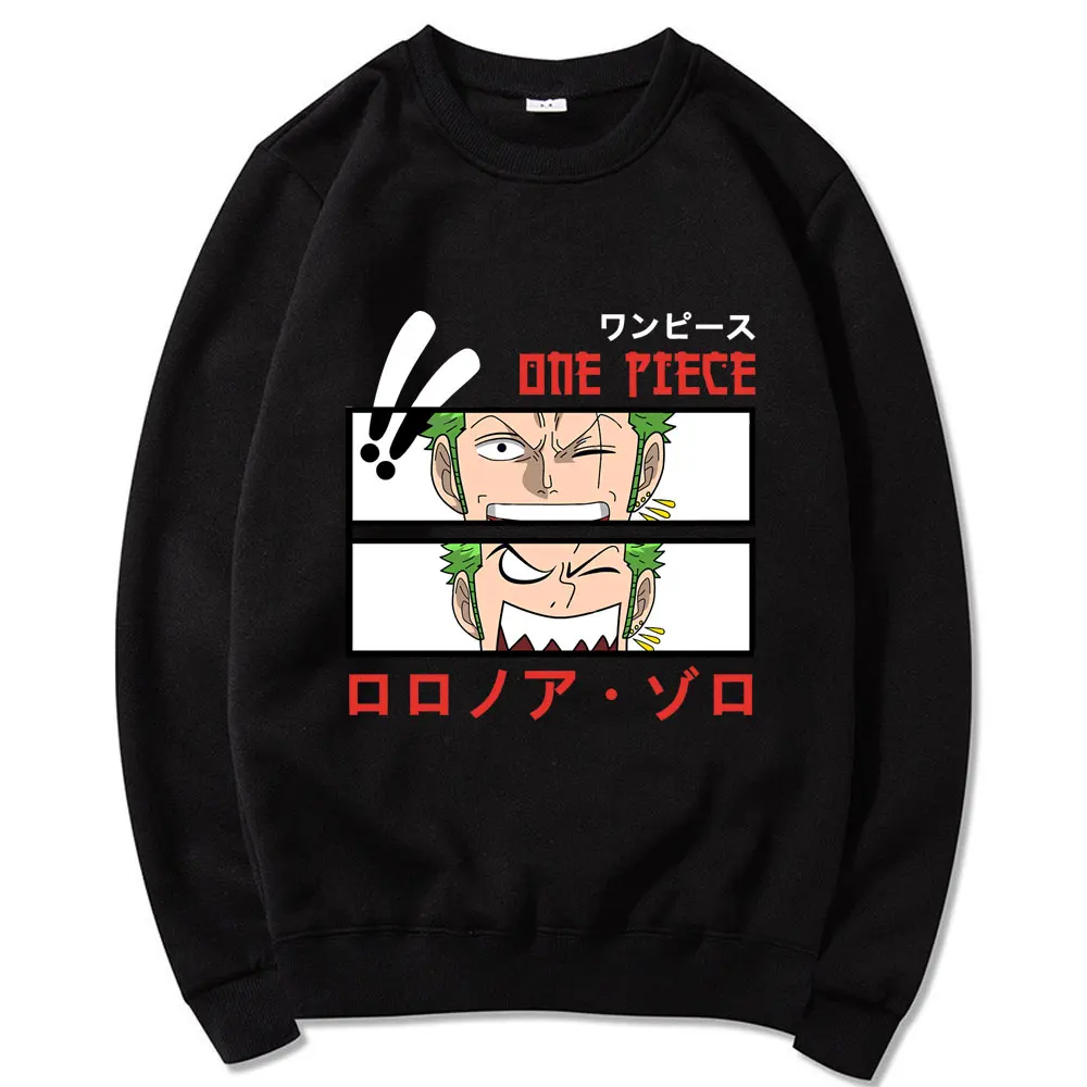 

Pirate Hunter Roronoa Zoro Funny Anime Clothing Mens White Long Sleeved Sportswear Casual Costume Manga ONE PIECE Streetwear