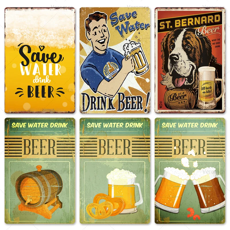 

Drink Beer Vintage Metal Tin Signs Poster Retro Tin Poster Home Decorative Plates Bar Pubs Clubs Tinplate Wall Decoration