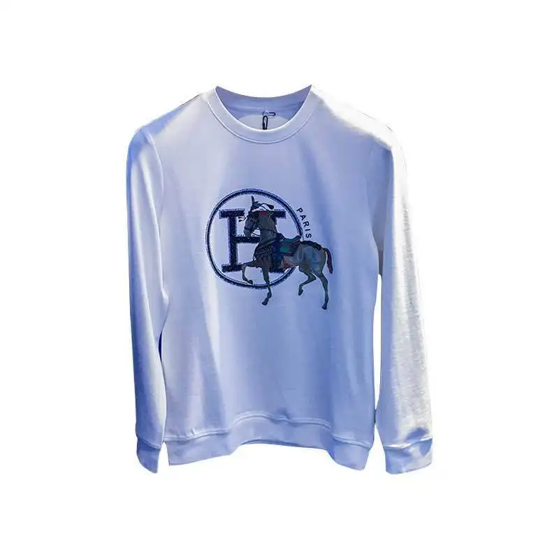 

2021 Fall/winter New H-horse 3D Hot Diamond Sweater Men's European Station Big-name Fashion Tops Men's Bottoming Shirt Clothes