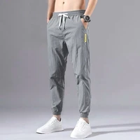 ice silk pants mens summer thin section trend wild loose casual pants sports pants quick drying harlan nine point pants