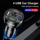 Автомобильный Зарядное устройство 3A QC3.0 4 USB ПК-Retardant Материал стабильную силу тока Выход светодиодный ток Выход светильник цельнокроеное Автомобильный держатель для телефона на Зарядное устройство