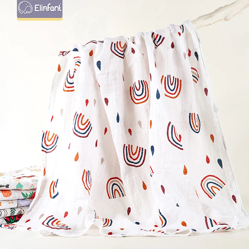 Муслиновые хлопковые пеленки Elinfant моющиеся детские одеяла для новорожденных