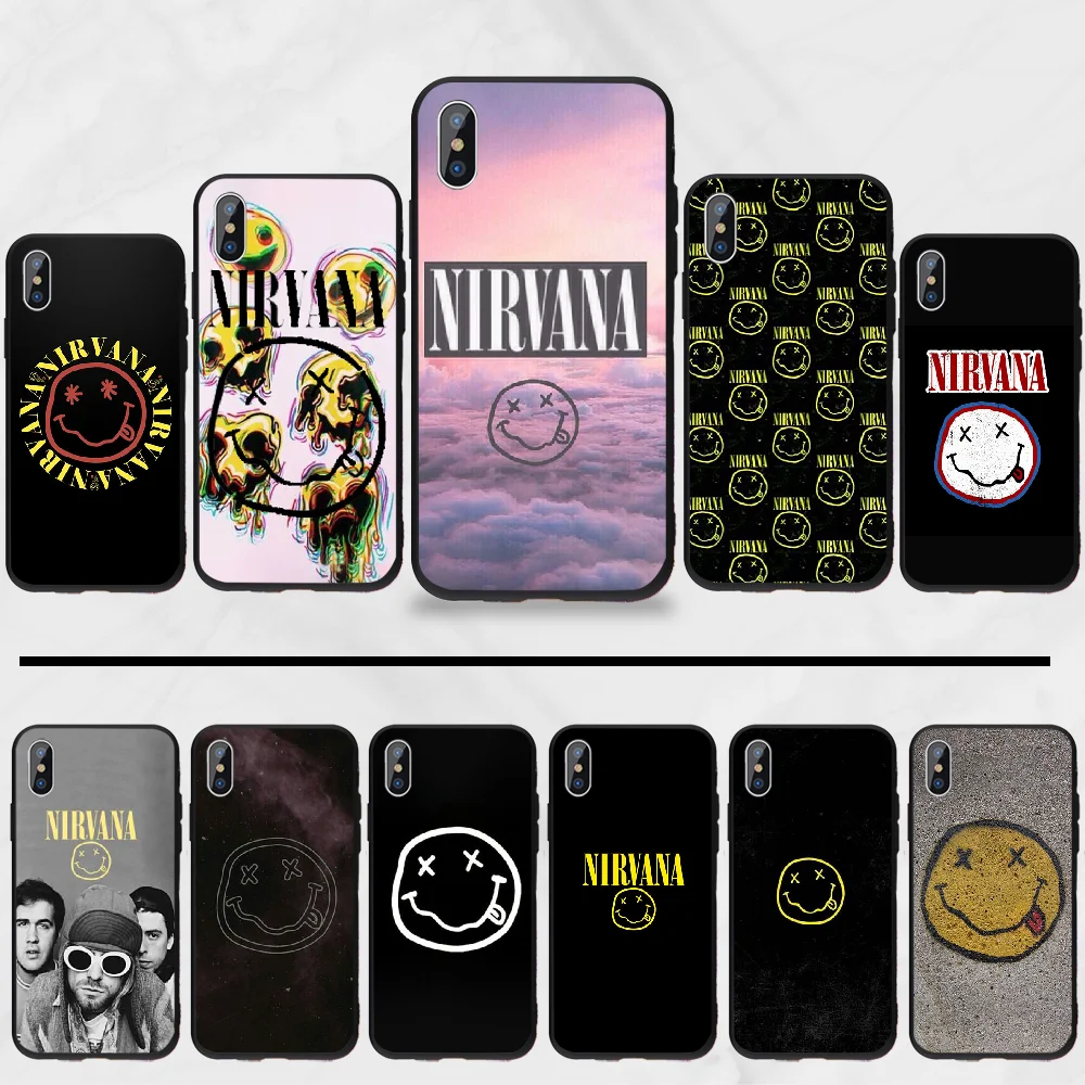 Nirvana Kurt Cobain мягкий черный чехол для телефона iphone 5 5s 5c se 6 6s 7 8 plus x xs xr 11 pro